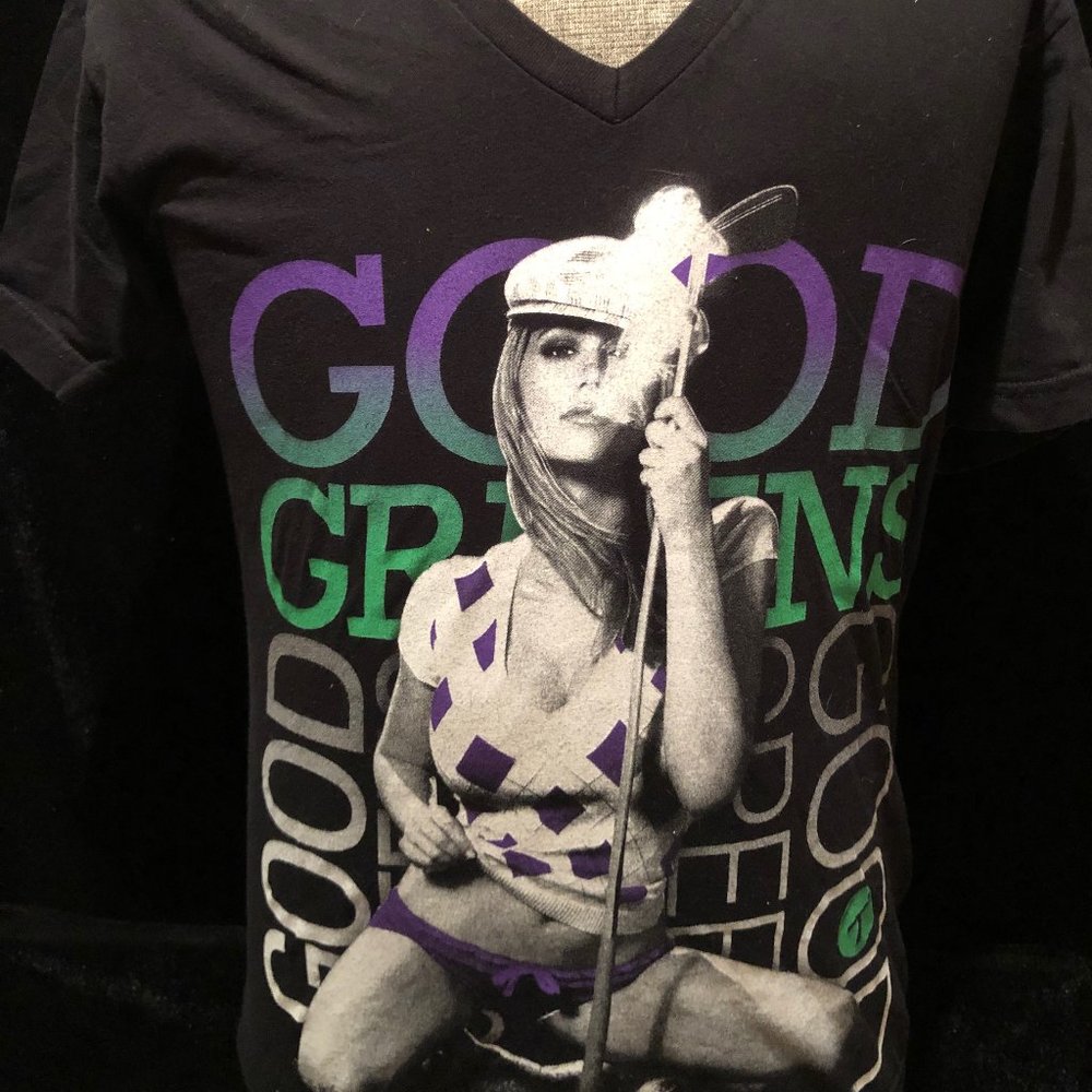 Tits Pin Up Girl Gold Sexy Playboy Hustler Medium M T Shirt Two In The Shirt NEW